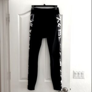 Claire Desjardins Active Wear Black Leggings with patterned sides